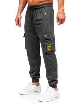 Антрацитові чоловічі спортивні штани джогери-карго Bolf JX6359