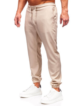 Бежеві тканинні штани чоловічі джоггери Bolf 0065