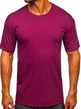 Бордова бавовняна чоловіча футболка без принта Bolf B459