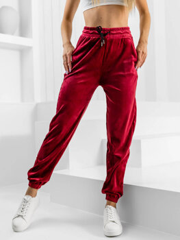 Бордові велюрові жіночі спортивні штани Bolf HL241