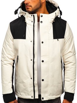 Біла стьобана куртка чоловіча зимова Bolf J1905