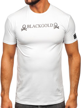 Біла чоловіча футболка з принтом Bolf MT3050