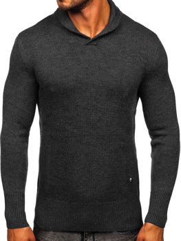 Графітовий чоловічий светр з коміром-стійкою BOLF MM6018