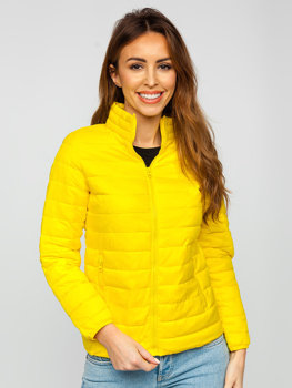 Жовта жіноча стьобана демісезонна куртка Bolf 1141