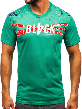 Зелена бавовняна чоловіча футболка Bolf 14722