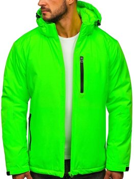 Зелено-неонова чоловіча зимова спортивна куртка Bolf HH011