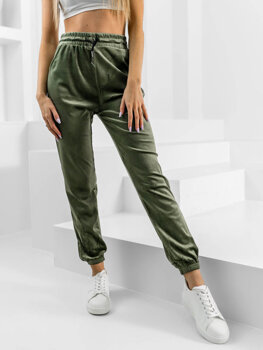 Зелені велюрові жіночі спортивні штани Bolf HL241