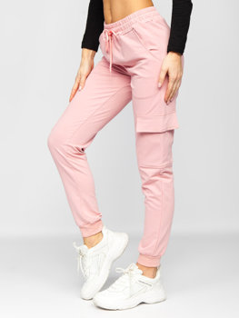 Рожеві жіночі спортивні штани-карго Bolf HW2516C