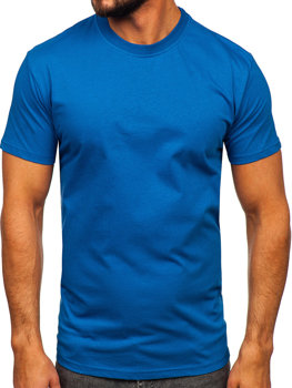 Синя чоловіча футболка без принту Bolf 192397