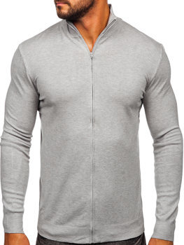Сірий чоловічий светр кардиган Bolf MM6004