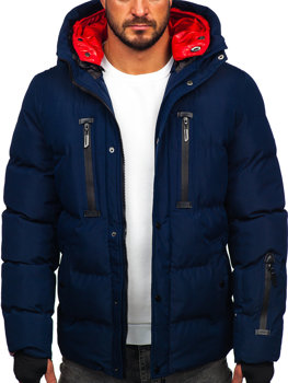 Темно-синя стьобана куртка чоловіча зимова Bolf 5M771
