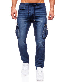 Темно-сині чоловічі джинсові джоггери-карго Bolf MP0108BS