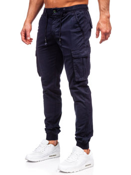 Темно-сині чоловічі джинсові джоггери-карго Bolf ZK7812