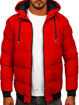 Червона зимова чоловіча стьобана куртка Bolf 5M3125