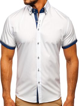 Чоловіча сорочка з коротким рукавом біла Bolf 2911-1