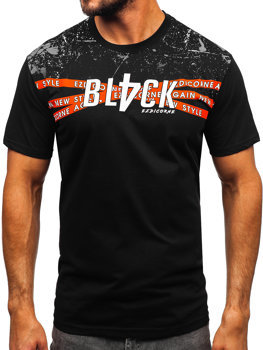 Чорна бавовняна чоловіча футболка Bolf 14722
