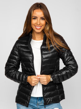 Чорна жіноча демісезонна стьобана куртка Bolf 5M706