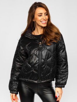 Чорна стьобана куртка жіноча зимова Bolf 33375