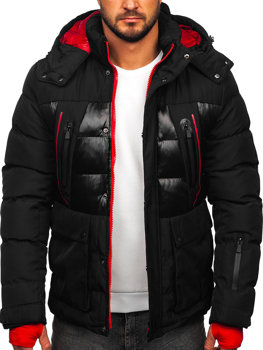 Чорна стьобана куртка чоловіча зимова Bolf 99527