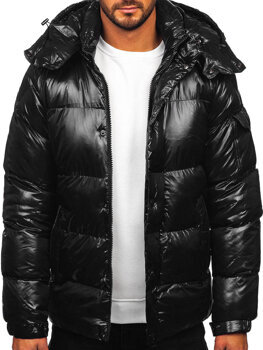 Чорна стьобана чоловіча зимова куртка Bolf 9970