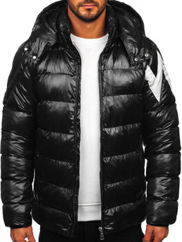 Чорна стьобана чоловіча зимова куртка Bolf 9981
