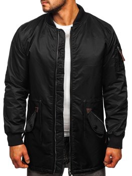 Чорна чоловіча демісезонна куртка парку Bolf JK363
