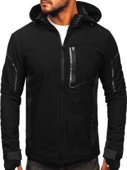 Чорна чоловіча демісезонна куртка softshell Bolf HM191
