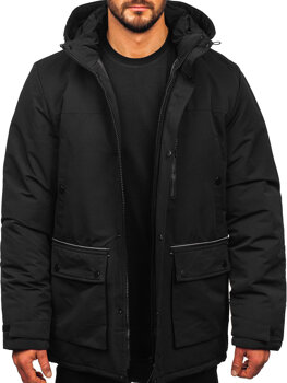 Чорна чоловіча зимова куртка парка Bolf 22M323