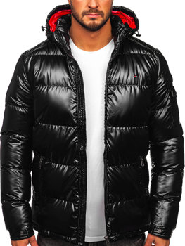 Чорна чоловіча стьобана зимова спортивна куртка Bolf EX2138
