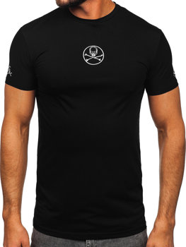 Чорна чоловіча футболка з принтом Bolf MT3040