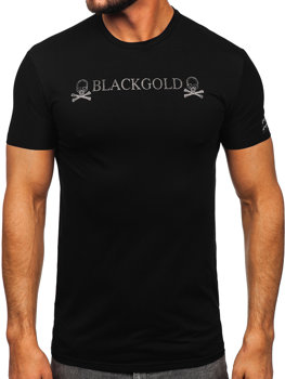 Чорна чоловіча футболка з принтом Bolf MT3050