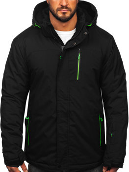Чорно-зелена лижна куртка чоловіча зимова спортивна куртка Bolf 7097