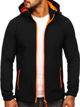 Чорно-помаранчева чоловіча куртка Софтшелл Bolf HH017