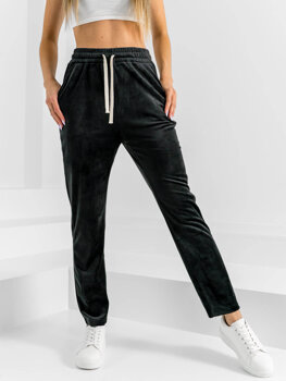 Чорні велюрові жіночі спортивні штани Bolf W7626