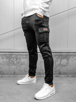 Чорні чоловічі спортивні штани джоггери-карго Bolf HY-809A