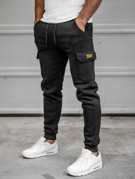 Чорні чоловічі спортивні штани джоггери-карго  Bolf JX8709B