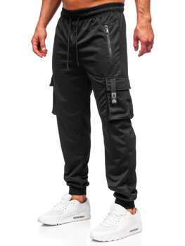 Чорні чоловічі спортивні штани джогери-карго Bolf JX6362