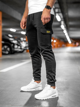 Чорні штани карго чоловічі джоггери тренувальні штани Bolf JX8709A