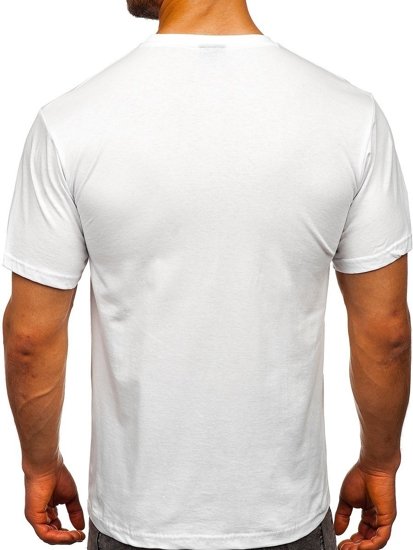 Біла чоловіча футболка з принтом Bolf 1171
