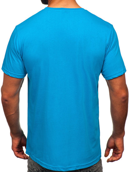 Бірюзова бавовняна чоловіча футболка Bolf 14752