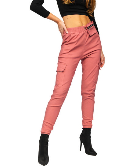 Рожеві жіночі брюки джоггеры-карго Bolf AF5109NM