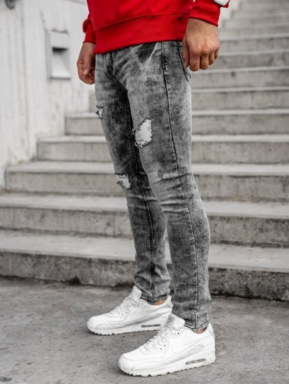 Сірі джинсові чоловічі штани regular fit з поясом Bolf 6038S0