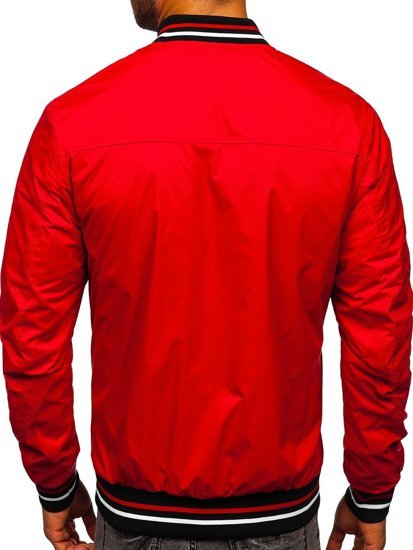 Червона демісезонна чоловіча куртка-бомбер Bolf 6523