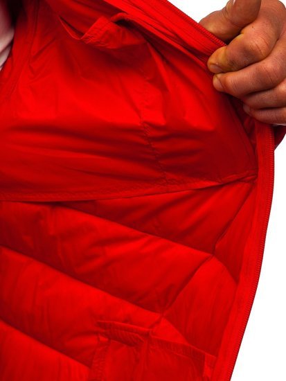 Червона демісезонна чоловіча куртка Bolf M13008
