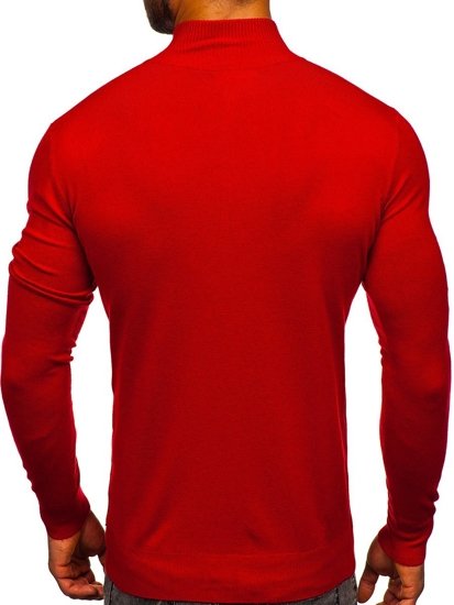 Червоний чоловічий светр з коміром-cтійка Bolf YY08