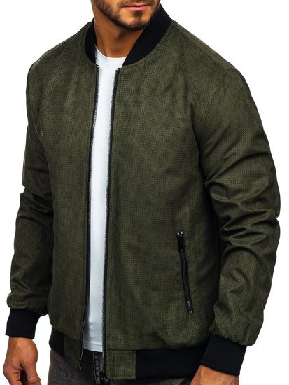 Чоловіча демісезонна куртка бомбер зелена Bolf 6117