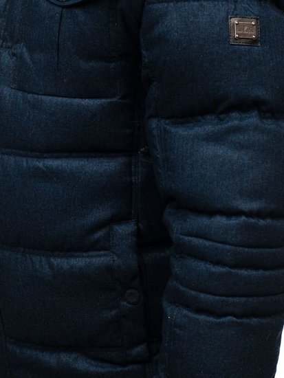 Чоловіча зимова спортивна куртка темно-синя Bolf AB104