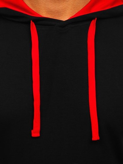 Чоловіча футболка без принта чорно-червона Bolf 08