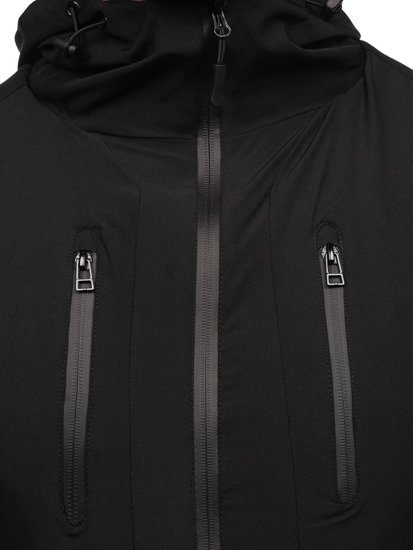 Чорна вітровка чоловіча спортивна куртка Bolf HM093
