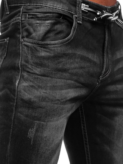 Чорні чоловічі джинсові штани джоггери Bolf 30051S0